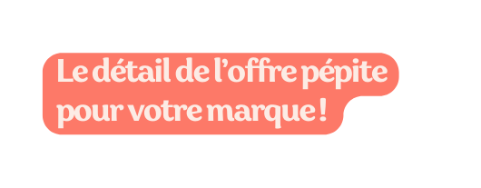 Le détail de l offre pépite pour votre marque
